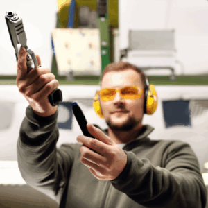 A man reloads a handgun after earning his concealed carry permit by taking classes with Guardian.